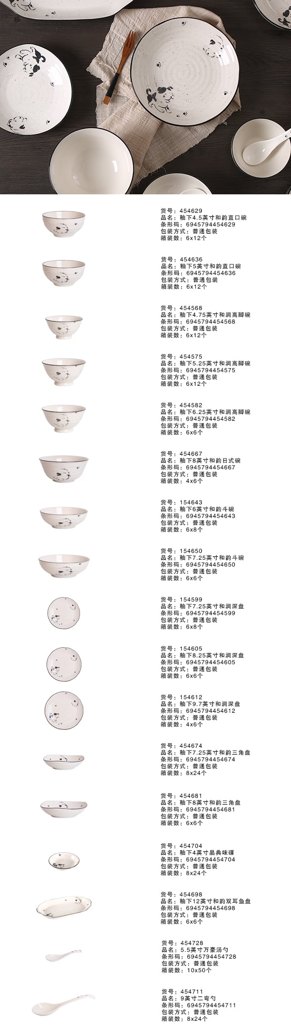 陶瓷餐具，旺旺.散瓷.狗年