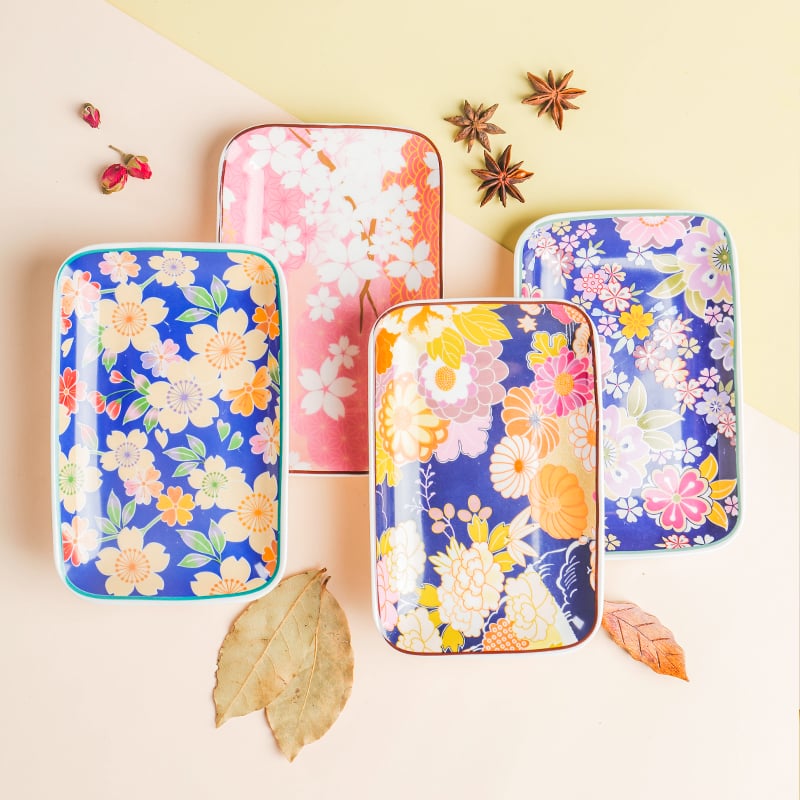 6英寸长方盘4件套（大和落樱）