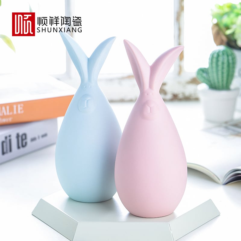 胖墩兔摆件2件套